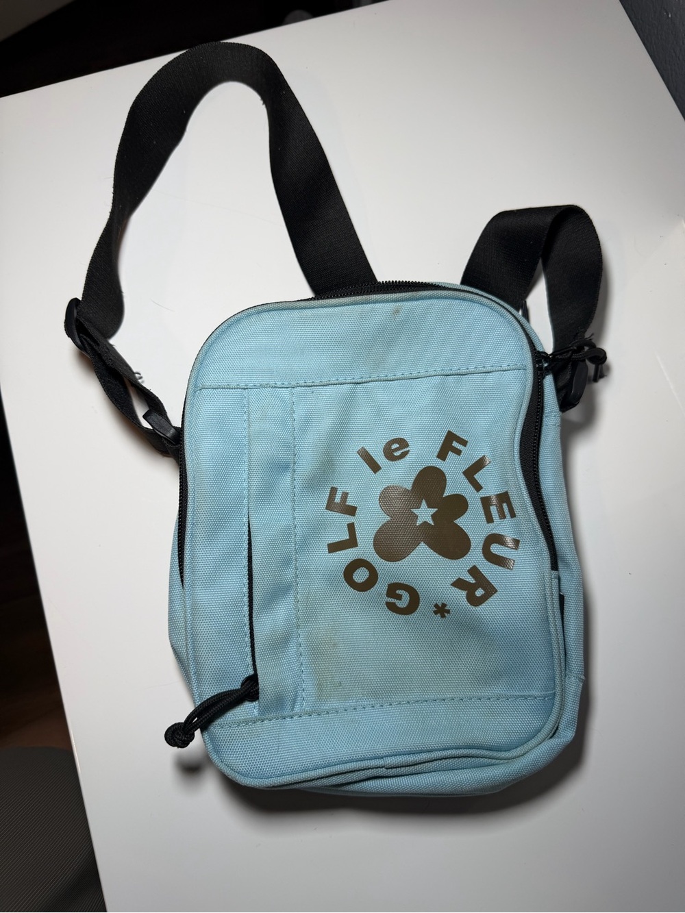 Golf Le Fleur Light Blue and Black Crossbody Belt Bag